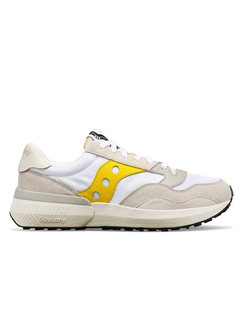 Scarpa  uomo in tessuto nylon e camoscio colore bianco beige e giallo SAUCONY | JAZZ 7079016